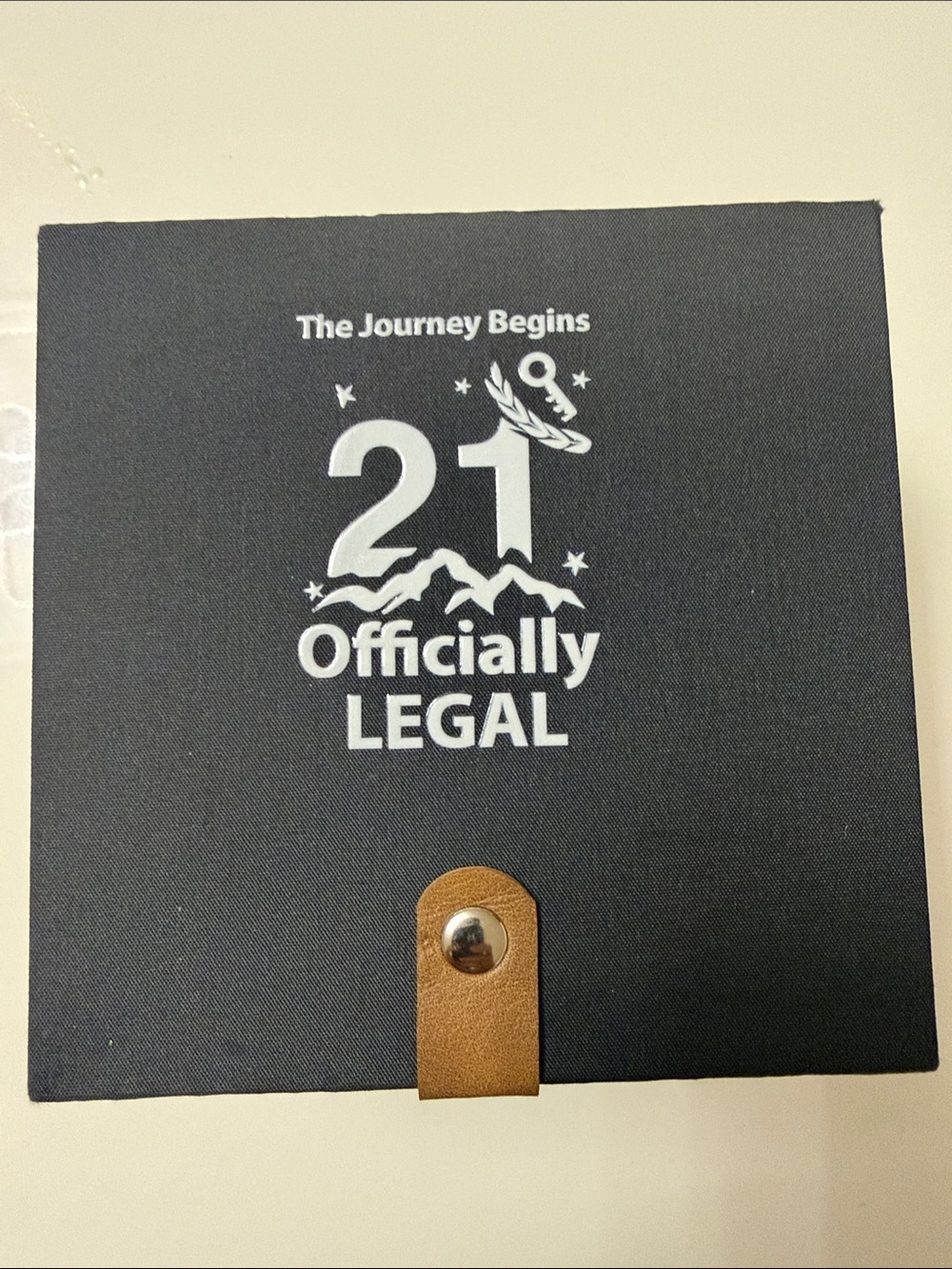 Black "21 Officially LEGAL" whiskey glass cup with coaster gift set